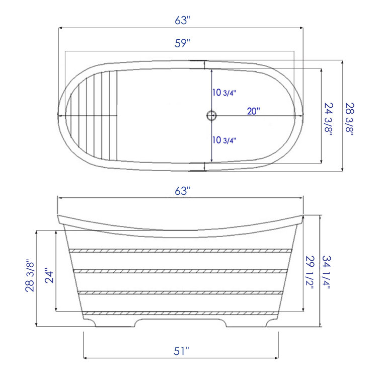 63'' Natural Cedar Freestanding Soaking Bathtub with Iron Wraps