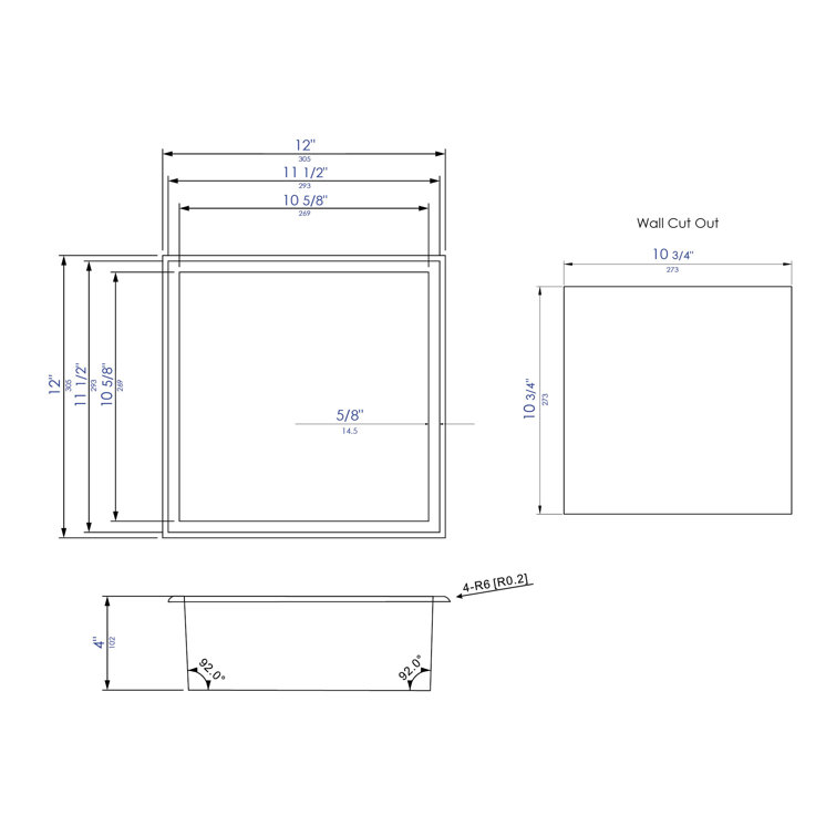 Matte White 12" x 12" Stainless Steel Shower Niche