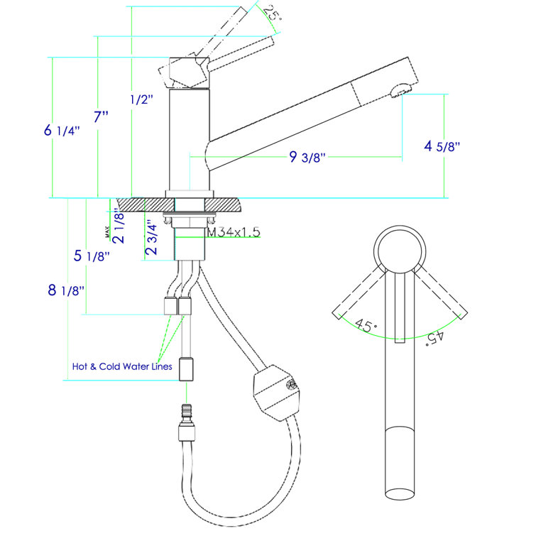 Brushed Stainless Steel Pull-Out Spray Kitchen Faucet