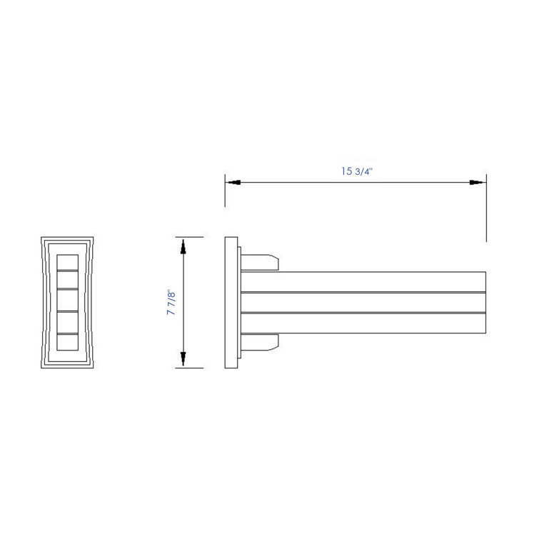 Elegant 16" Rubberwood Triple Arm Towel Bar in Natural Finish