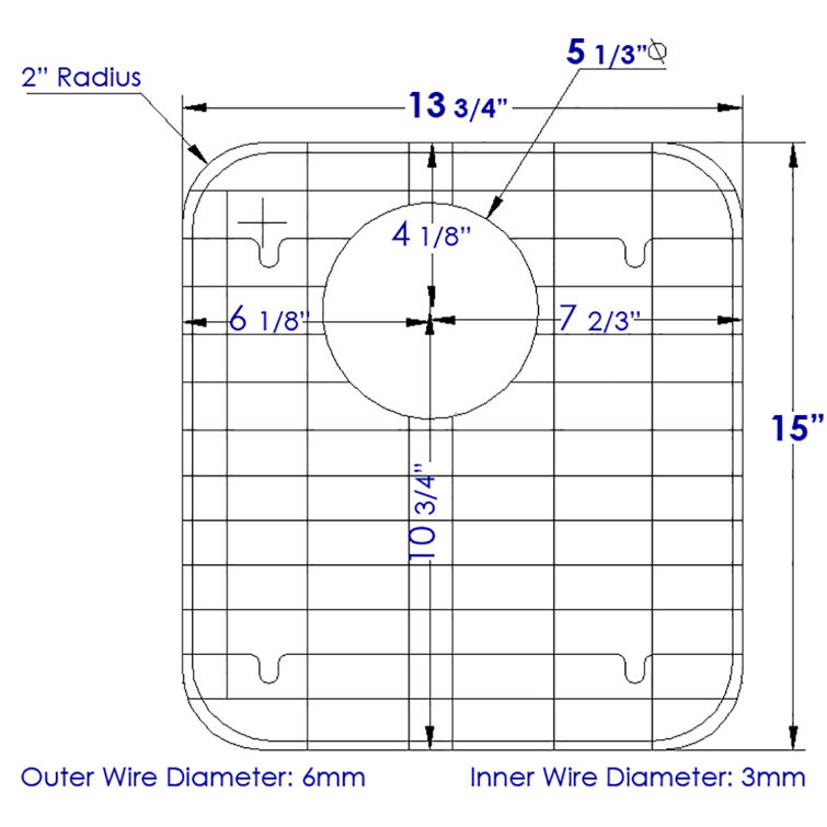 Stainless Steel Kitchen Sink Grid with Plastic Feet