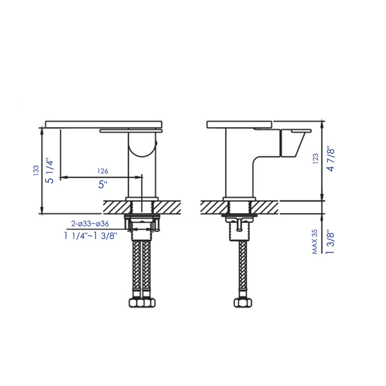 Polished Chrome Single-Lever Bathroom Faucet with Shelf Spout