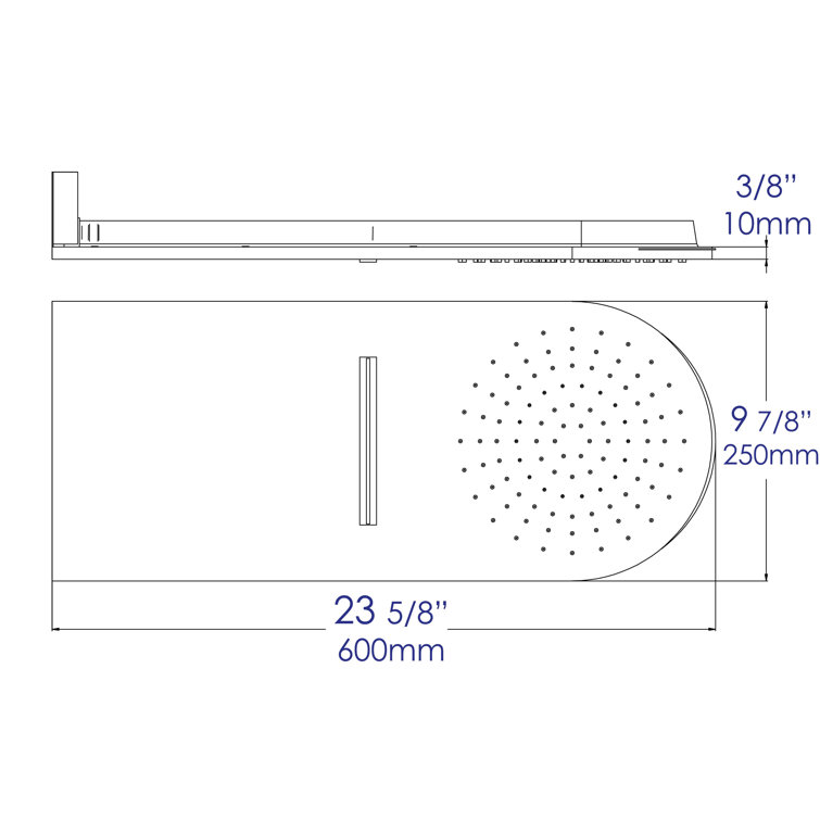 Brushed Nickel Square Wall-Mounted Rain Shower Head