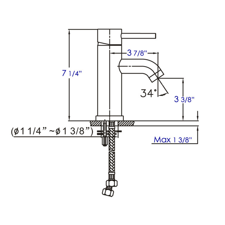 Brushed Nickel Modern Single-Handle Bathroom Faucet