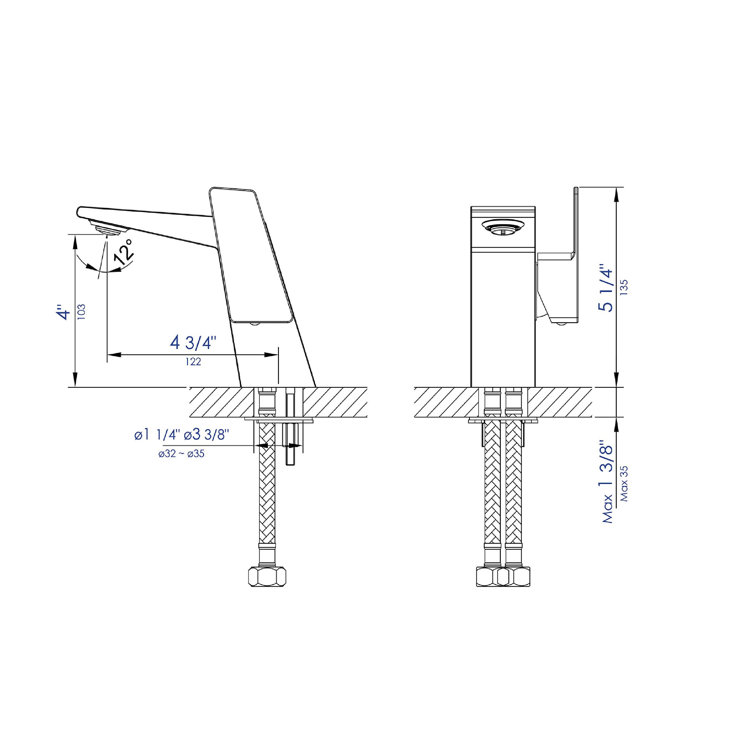 Brushed Nickel Modern Single Hole Bathroom Faucet