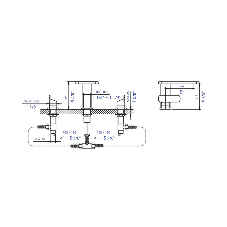 Polished Chrome 8" Widespread Two-Handle Bathroom Faucet
