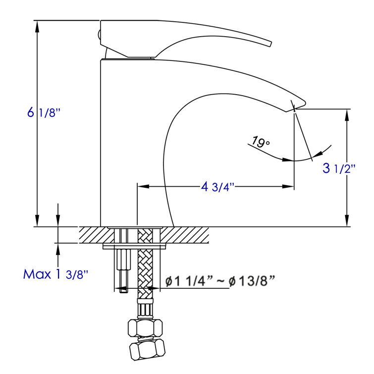 Brushed Nickel Single Handle Bathroom Sink Faucet