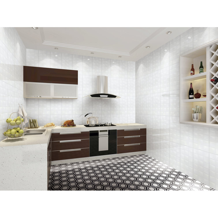 Black and White Hexagon Marble Mosaic Wall Tile