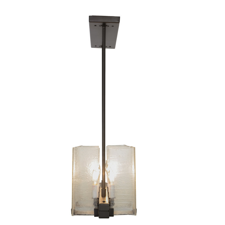 Elegant Timeless Bronze 41" Ice Cube Pendant with Clear Seeded Glass