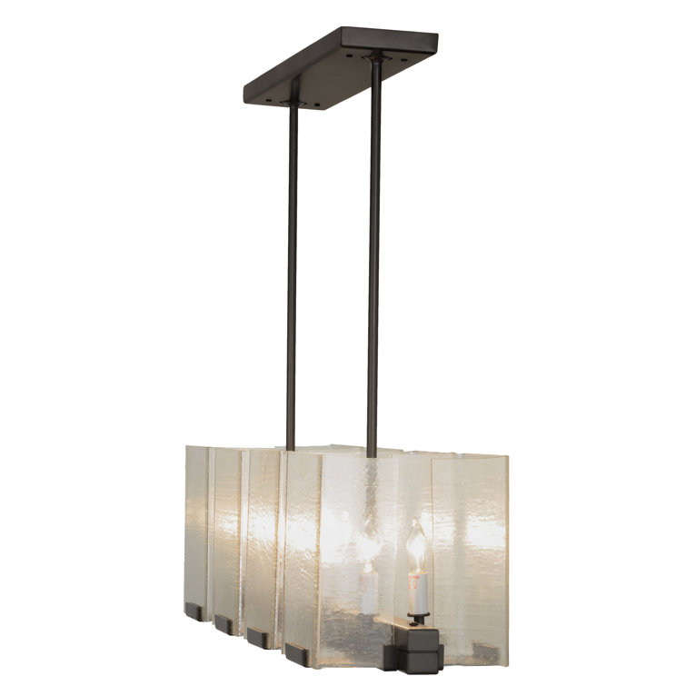 Elegant Timeless Bronze 41" Ice Cube Pendant with Clear Seeded Glass