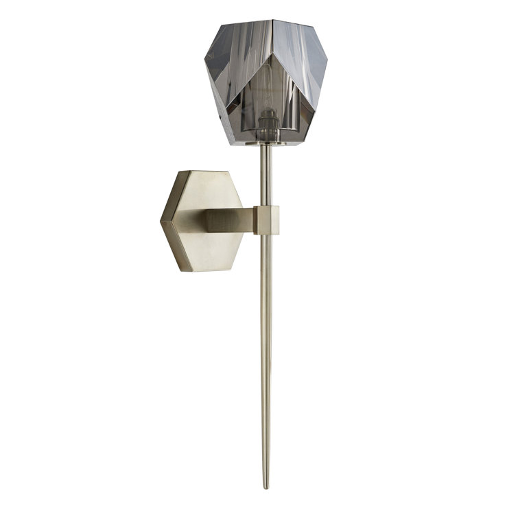 Gemma Dimmable Wallchiere Sconce in Black and Pale Brass