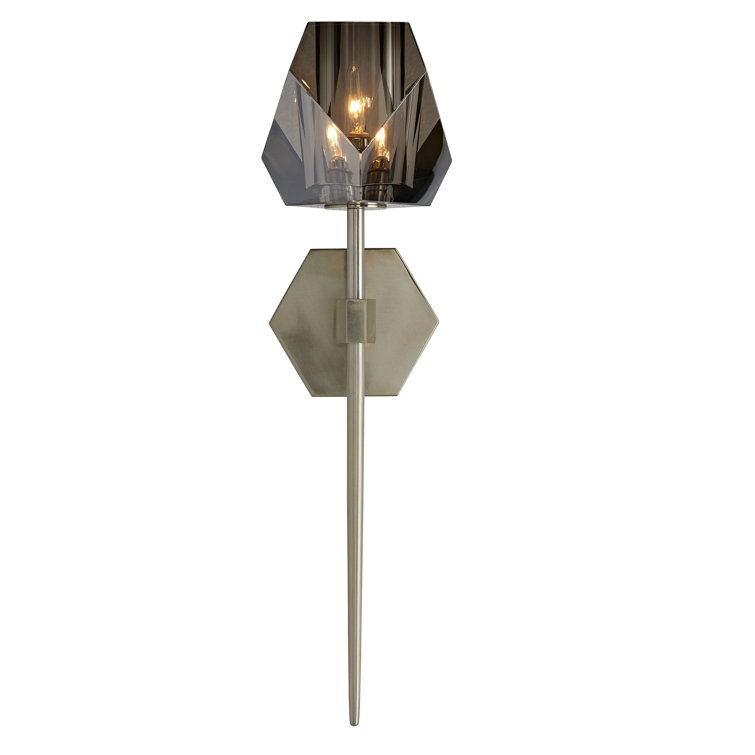 Gemma Dimmable Wallchiere Sconce in Black and Pale Brass