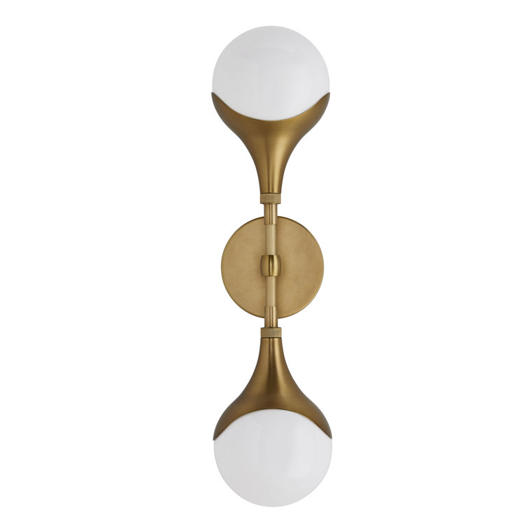 Augustus Antique Brass Double Globe Sconce