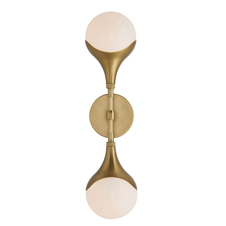 Augustus Antique Brass Double Globe Sconce