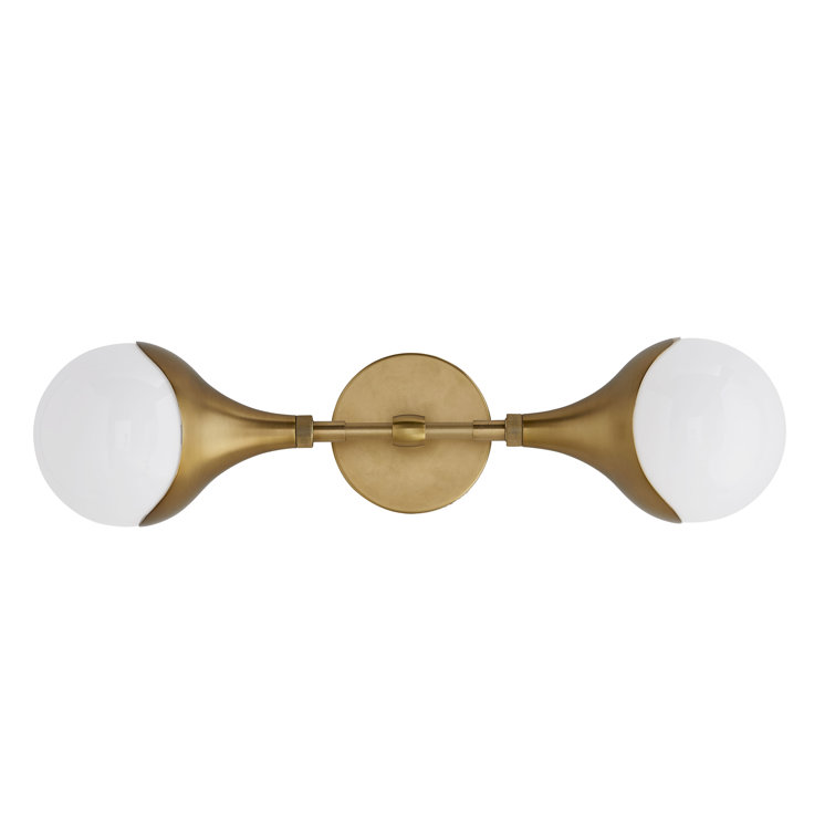 Augustus Antique Brass Double Globe Sconce