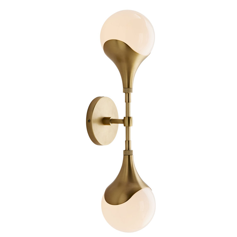 Augustus Antique Brass Double Globe Sconce