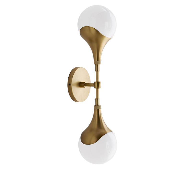Augustus Antique Brass Double Globe Sconce