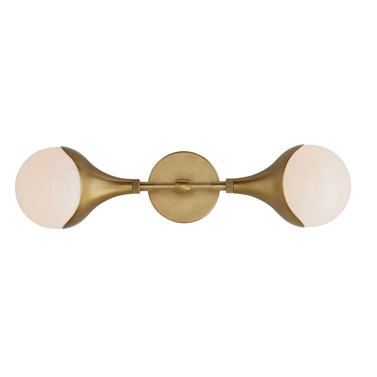 Augustus Antique Brass Double Globe Sconce
