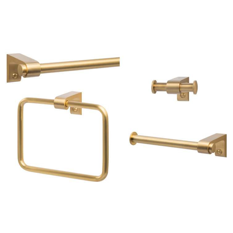 Sedona Satin Brass 4-Piece Bathroom Hardware Set