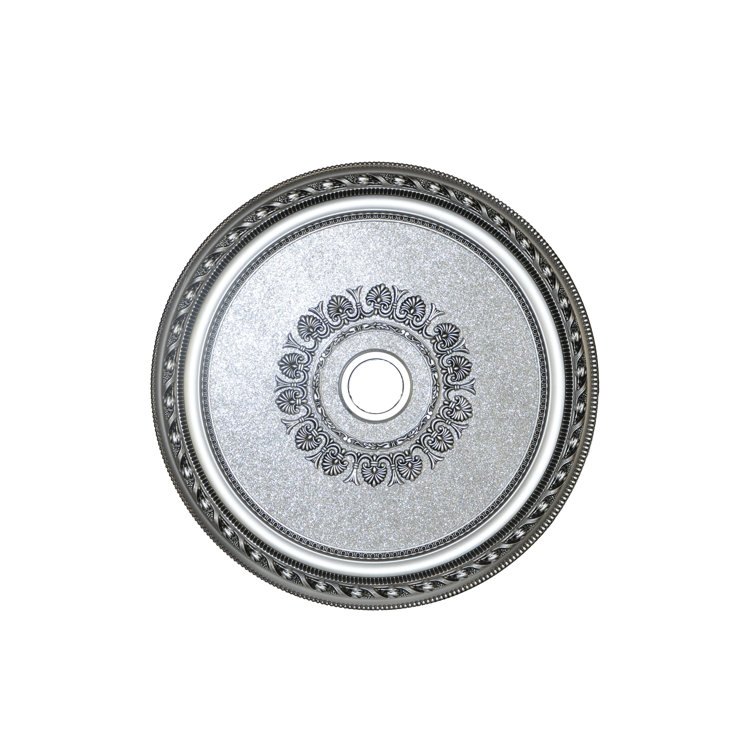 Elegant Silver Polyurethane Round Ceiling Medallion