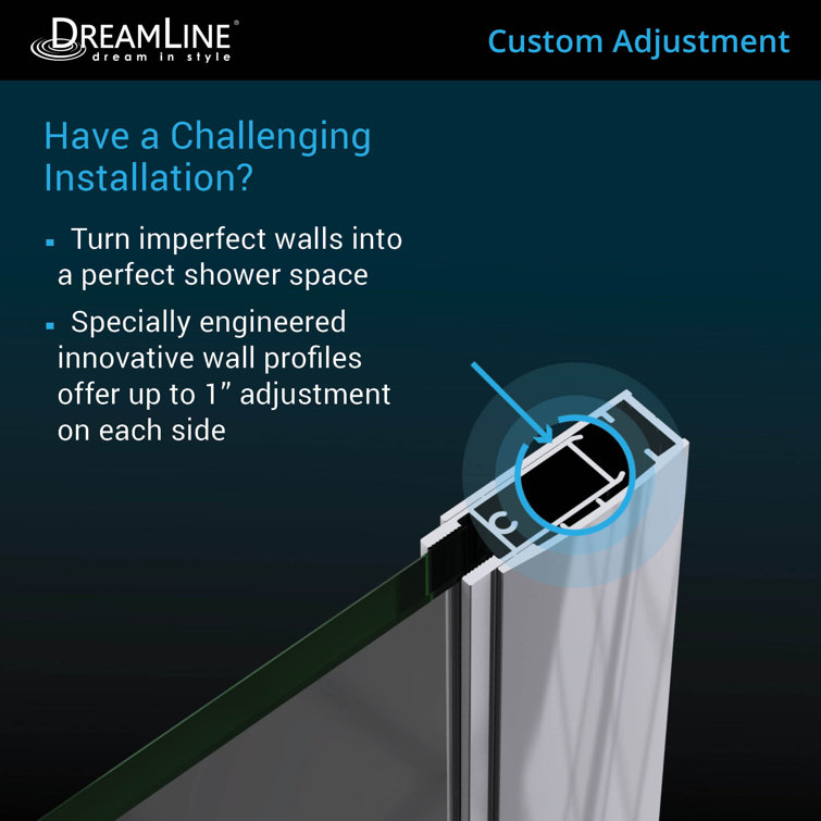 Elegance-LS 28.75" Satin Black Frameless Pivot Shower Door with ClearMax Technology