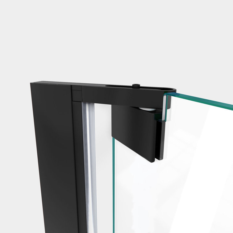 Elegance-LS 28.75" Satin Black Frameless Pivot Shower Door with ClearMax Technology