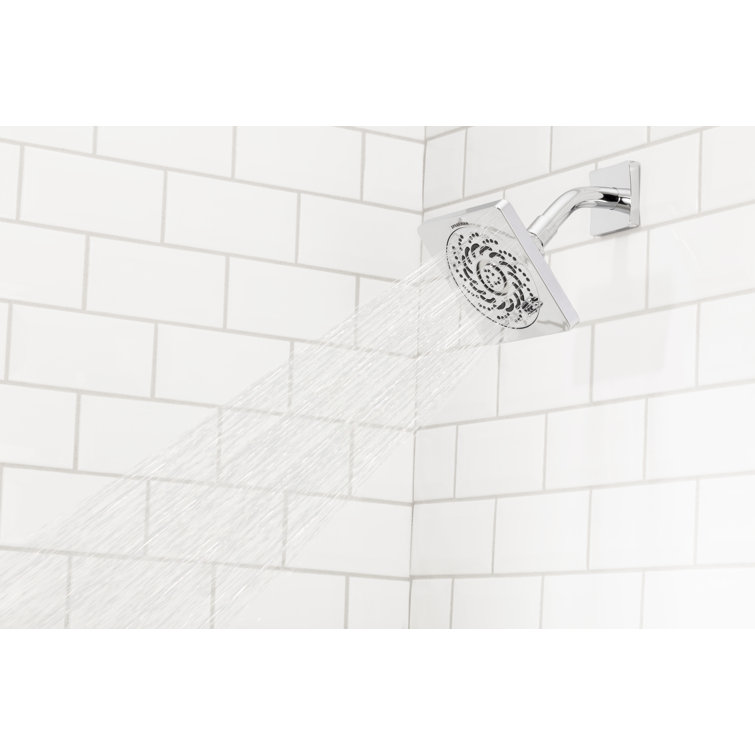 Polished Chrome Square Multifunction Wall Mounted Shower Head