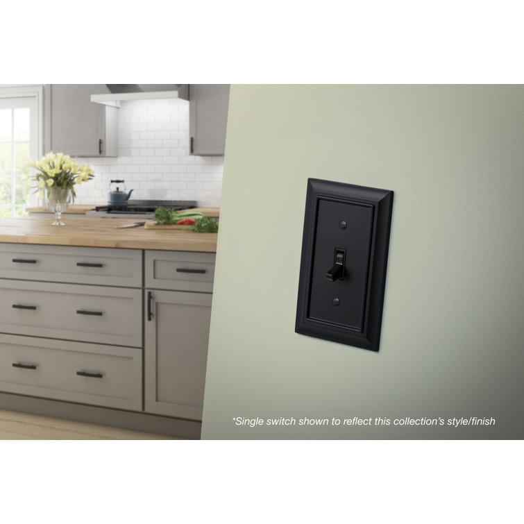 Matte Black Single Rocker Switch Wall Plate