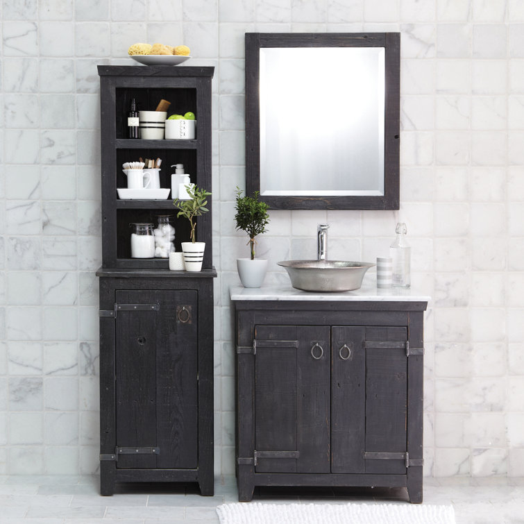 Americana Rectangular 29.5" Antique Wood Bathroom Vanity Mirror
