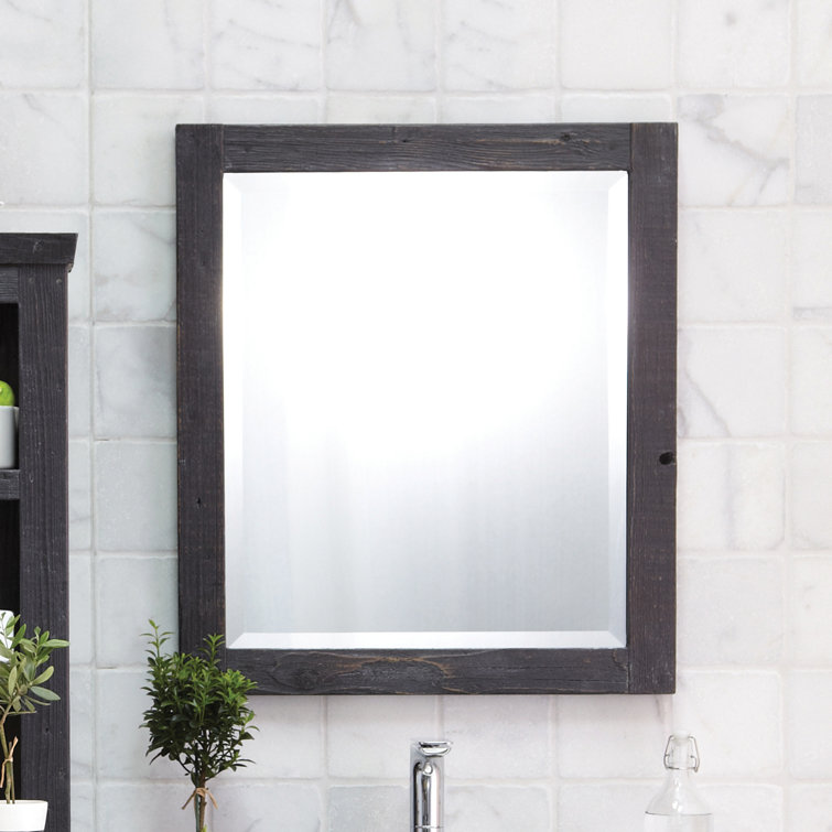 Americana Rectangular 29.5" Antique Wood Bathroom Vanity Mirror