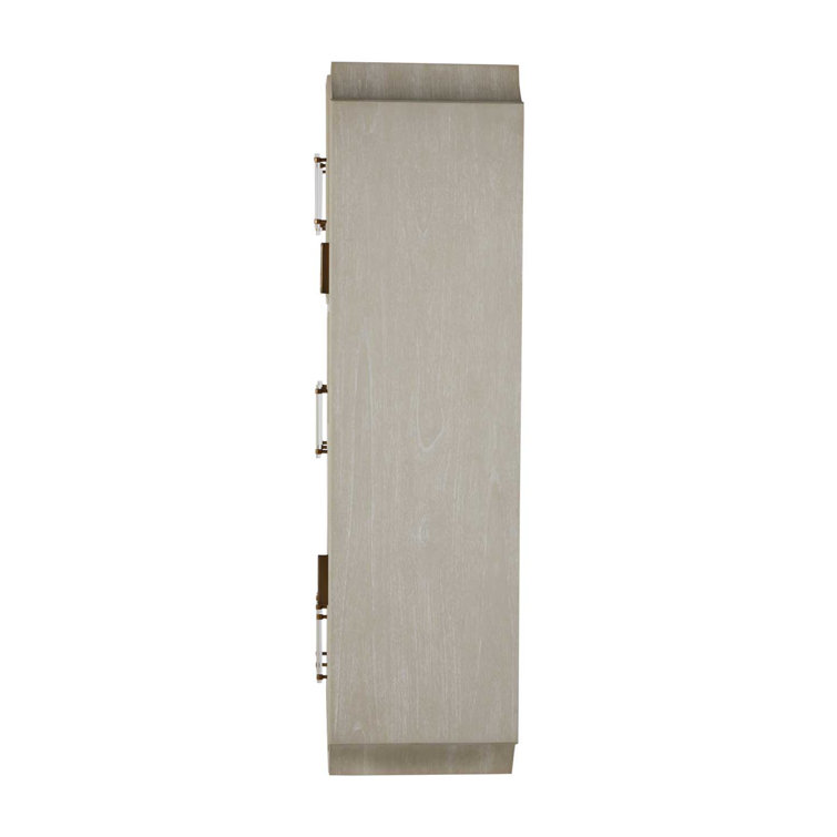 Alexandra White Mahogany 11-Drawer Dresser with Brass Accents