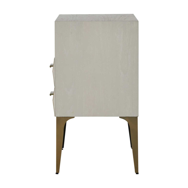Whitley Transitional Brown and White 2-Drawer Nightstand