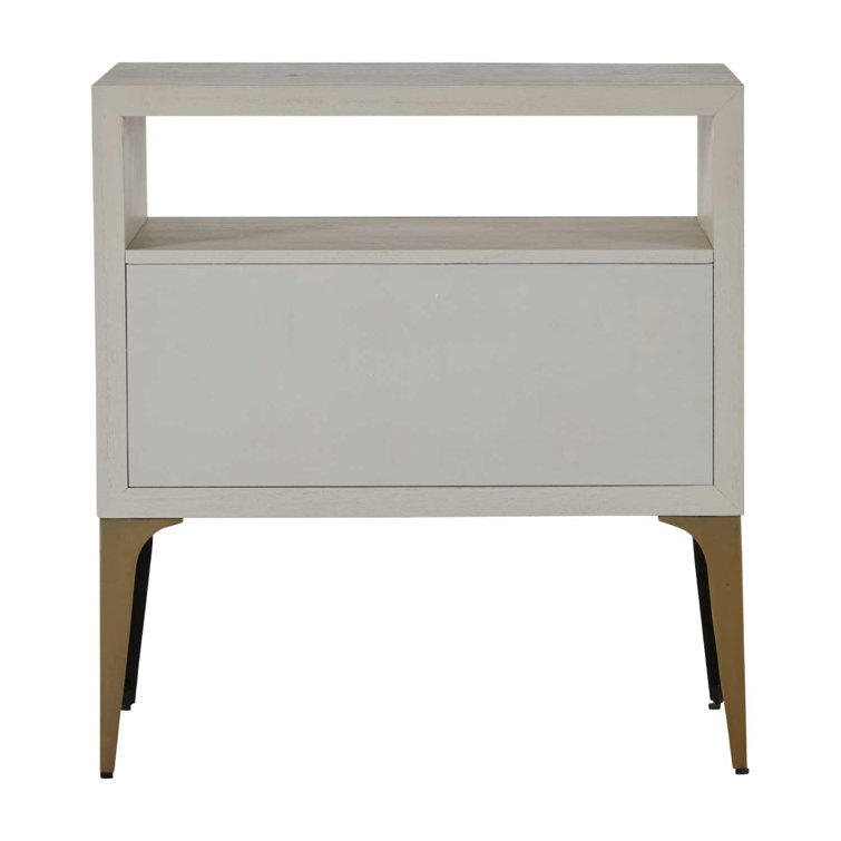 Whitley Transitional Brown and White 2-Drawer Nightstand
