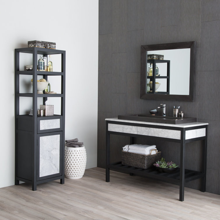Ash Rectangular NativeStone 33.5" Modern Bathroom Vanity Mirror