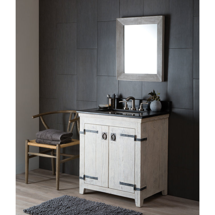 Portola Ash Gray Rectangular Modern Bathroom Vanity Mirror 26" x 22"