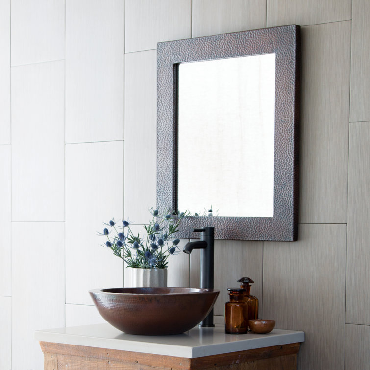 Antique Copper Rectangular 26"x22" Traditional Wall Mirror