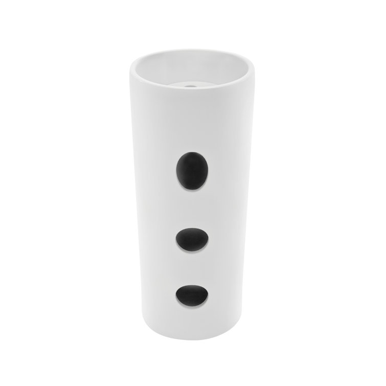 Glossy White Monaco 33.5" Ceramic Pedestal Bathroom Sink