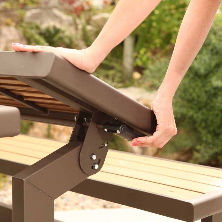 Lifetime Convertible Outdoor Bench/Table in Walnut Brown Steel