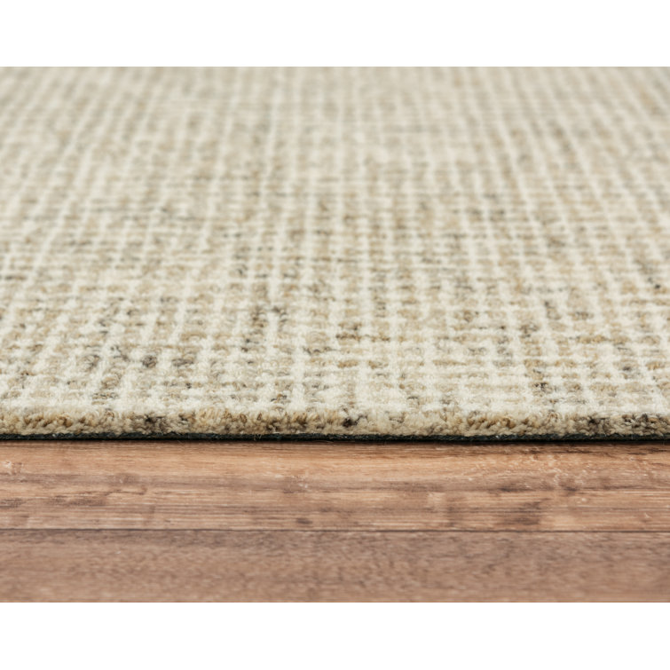 Ivory Handwoven Wool Rectangular Area Rug 3' x 5'