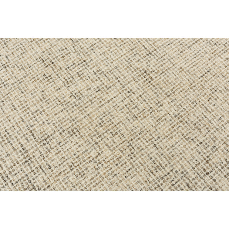Ivory Handwoven Wool Rectangular Area Rug 3' x 5'
