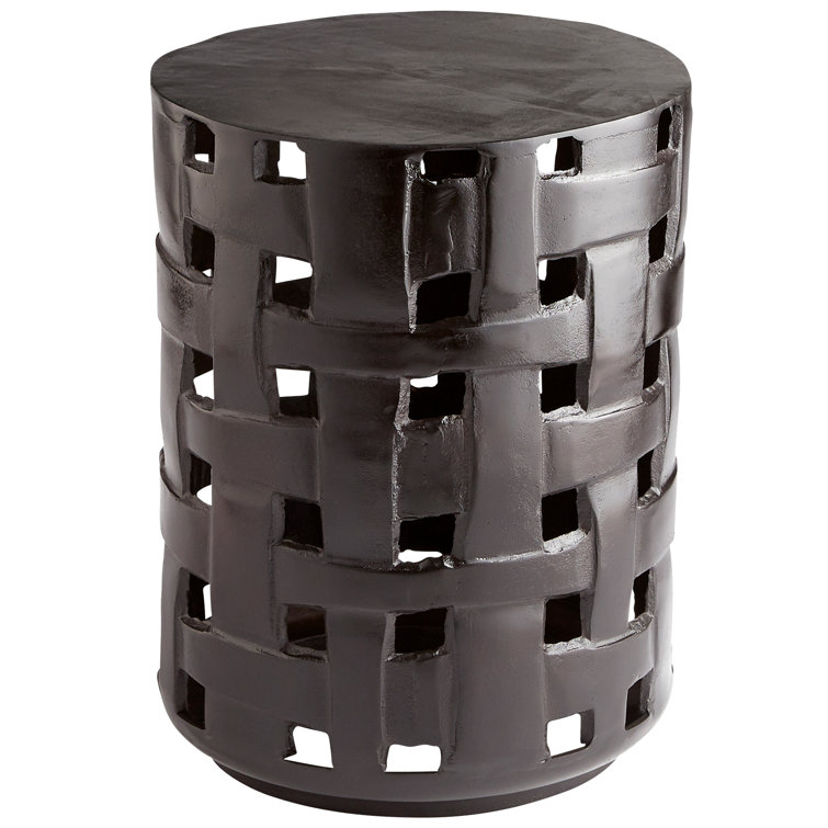 Contemporary Cardin Round Metal End Table in Bronze