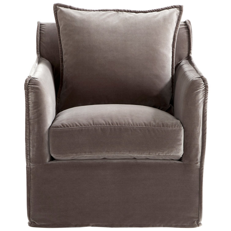 Contemporary Sovente 29" Gray Upholstered Swivel Armchair