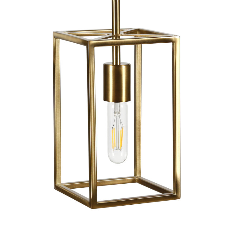 Kilkenny Geometric Brass Square Pendant with 8 ft Cord
