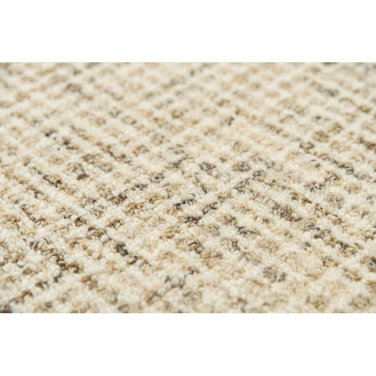 Ivory Handwoven Wool Rectangular Area Rug 3' x 5'