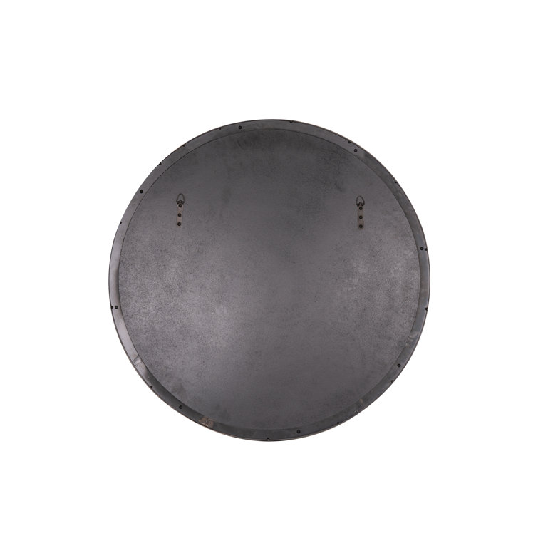 Elegant Franco 34" Round Silver and Gold Wall Mirror