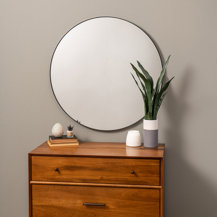 Elegant Franco 34" Round Silver and Gold Wall Mirror