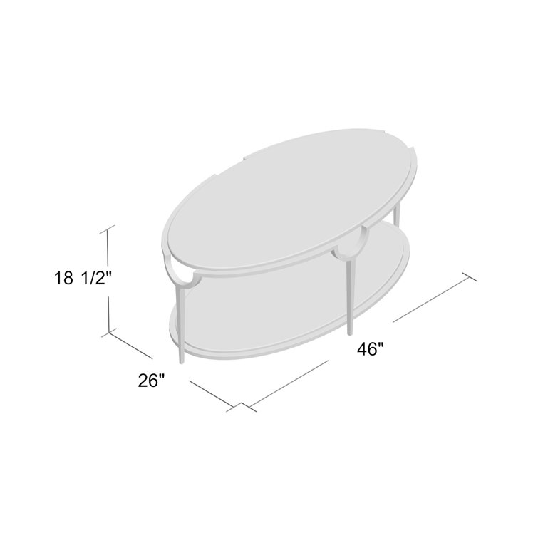 Oval Faux Carrara Marble and Steel Coffee Table with Storage