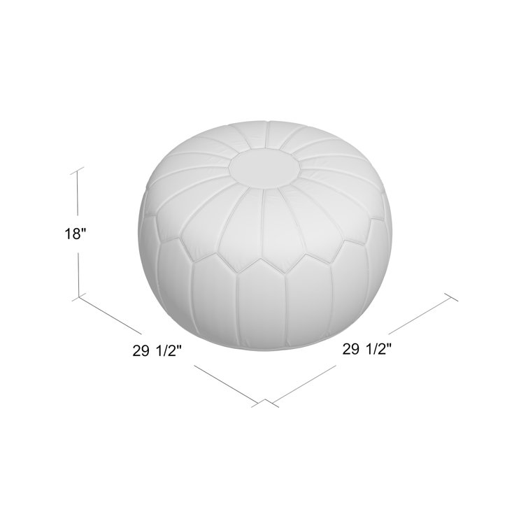 Oversized Vibrant Round Pouf Ottoman with Distinctive Stitching