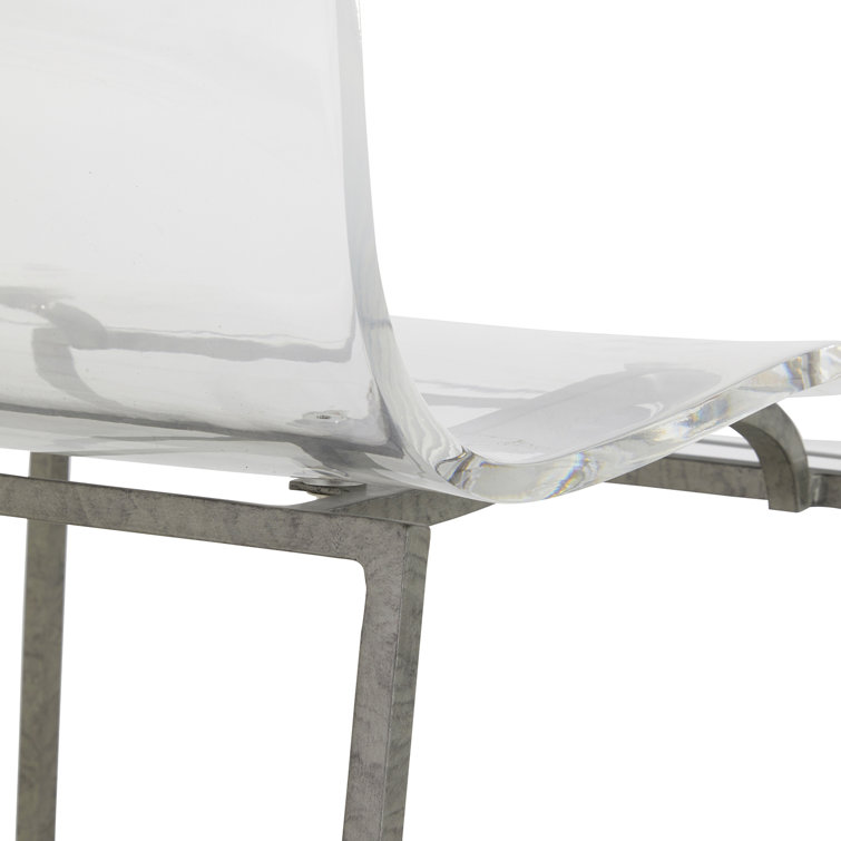 King 24.75" Clear Acrylic and Antique Silver Metal Counter Stool