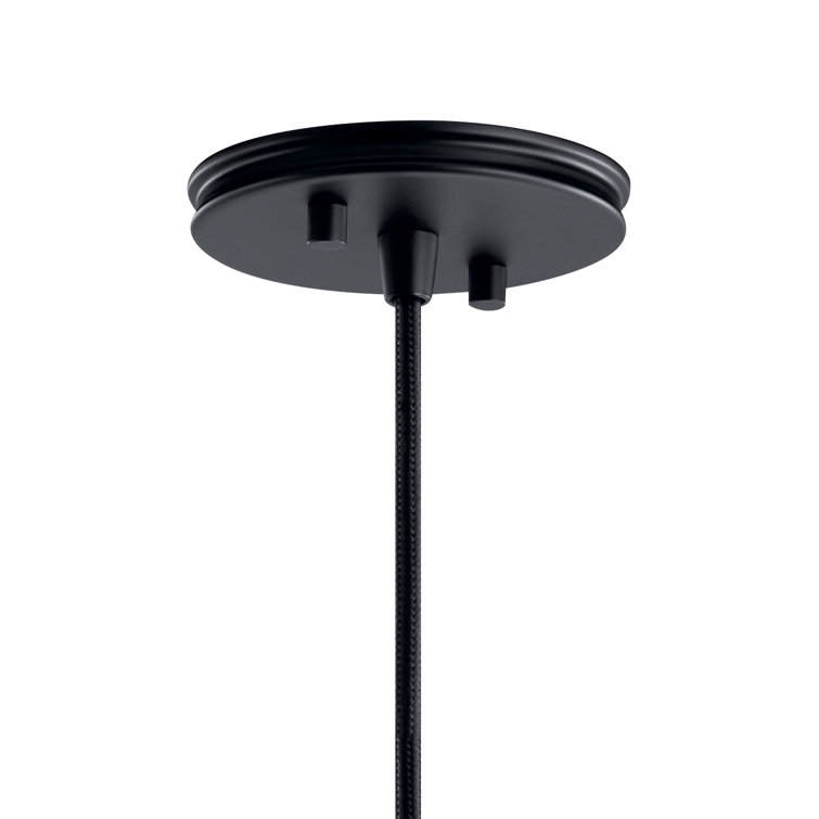 Black and Wood Single Light Dome Pendant